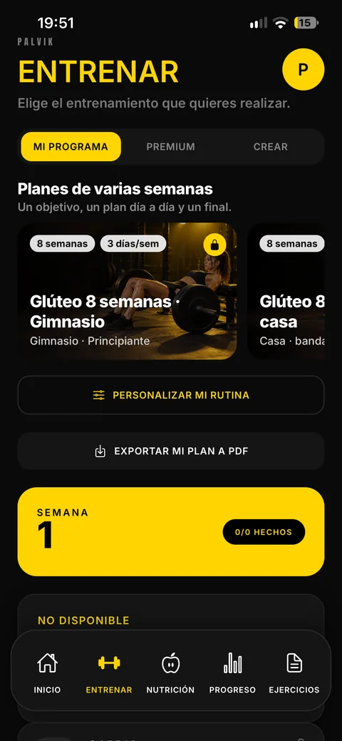 Palvik: planes de entrenamiento de varias semanas